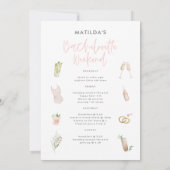 Roze champagne chic bachelorette route aankondiging (Achterkant)