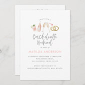 Roze champagne chic bachelorette route aankondiging (Voorkant / Achterkant)