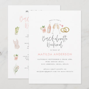 Roze champagne chic bachelorette route aankondiging