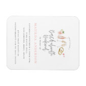 Roze champagne chic bachelorette route magneet (Horizontaal)