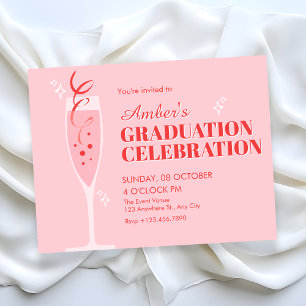 Roze champagne cocktail afstuderen kaart