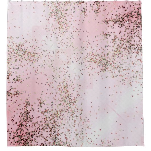 Roze Champagne Confetti  Douchegordijn (Voorkant)