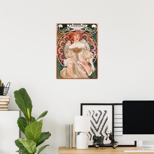 Roze champagne-druk poster (Thuiskantoor)