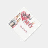 Roze Champagne en Ice Bucket Galentine Party Servet (Hoek)