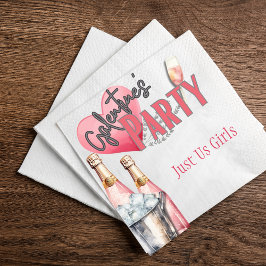 Roze Champagne en Ice Bucket Galentine Party Servet