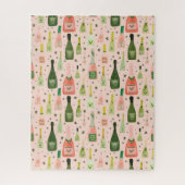 Roze champagne en stars Pattern Legpuzzel (Verticaal)