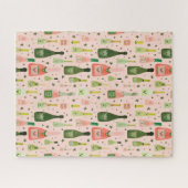 Roze champagne en stars Pattern Legpuzzel (Horizontaal)