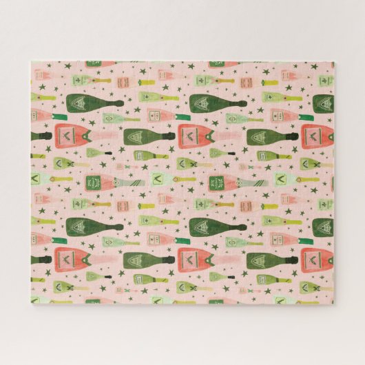 Roze champagne en stars Pattern Legpuzzel (Horizontaal)