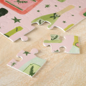Roze champagne en stars Pattern Legpuzzel (Zijkant)