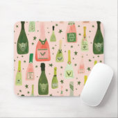 Roze champagne en stars Pattern Muismat (Met muis)