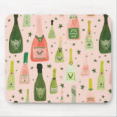 Roze champagne en stars Pattern Muismat (Voorkant)