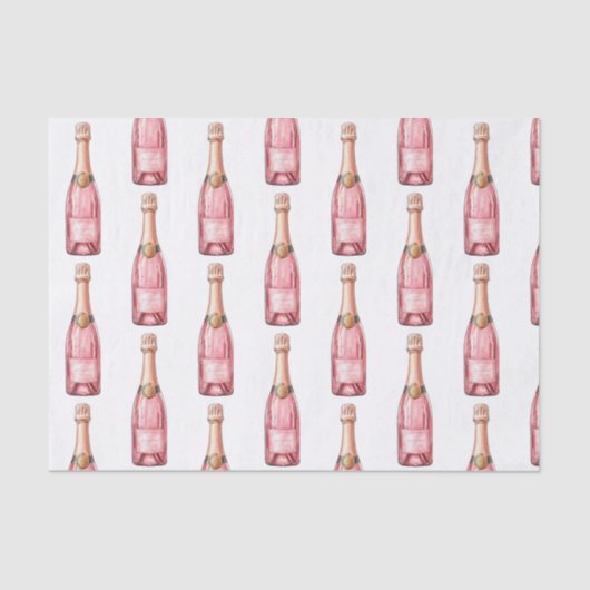 Roze champagne flessen vieren tissuepapier (Voorkant)