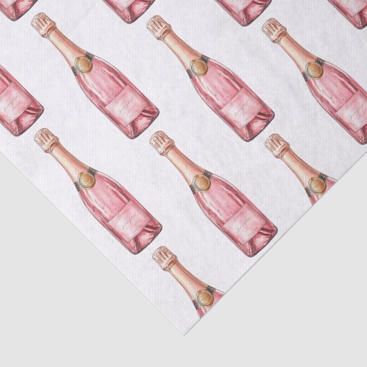 Roze champagne flessen vieren tissuepapier (Detail)