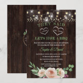 Roze champagne Floral na ik DO Wedding BBQ Kaart (Voorkant / Achterkant)