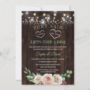 Roze champagne Floral na ik DO Wedding BBQ Kaart