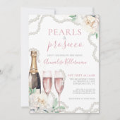 Roze Champagne Floral Vrijgezellenfeest Kaart (Voorkant)