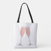 Roze Champagne Gepersonaliseerd Tote Bag (Achterkant)