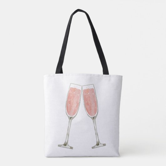 Roze Champagne Gepersonaliseerd Tote Bag (Achterkant)