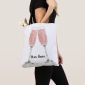 Roze Champagne Gepersonaliseerd Tote Bag (Dichtbij)