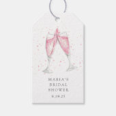 Roze champagne Gepersonaliseerd Vrijgezellenfeest  Cadeaulabel (Voorkant)