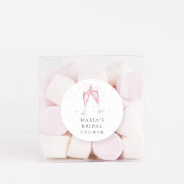 Roze champagne Gepersonaliseerd Vrijgezellenfeest Ronde Sticker