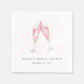 Roze champagne Gepersonaliseerd Vrijgezellenfeest Servet (Voorkant)