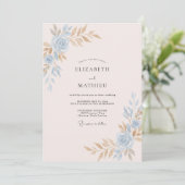 Roze Champagne Geschilderde Bruiloft Kaart (Staand voorkant)