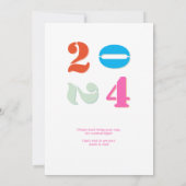 Roze Champagne glas New Years Eve Dinner Cocktail Kaart (Achterkant)