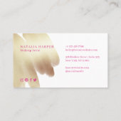 Roze & Champagne Glitter Gouden Folie Schoonheid M Visitekaartje (Achterkant)