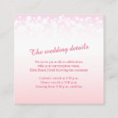 Roze champagne huwelijksdetailkaarten informatiekaartje (Achterkant)
