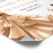 Roze Champagne Ivoor Bloemige Prinses Quinceanera Poster (Hoek)