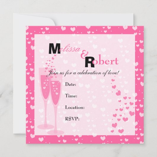 Roze Champagne! Kaart (Voorkant)