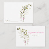 Roze champagne-kasten en gouden harten tijdens het plaatskaartje (Voorkant / Achterkant)