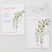 Roze Champagne Klinkt Hart Template Profielkaart Visitekaartje (Voorkant / Achterkant)