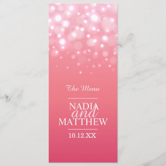 Roze champagne menu met vier lessen (Voorkant)