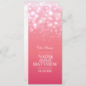 Roze champagne menu met vier lessen (Voorkant / Achterkant)