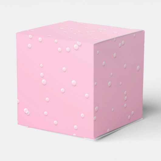 Roze champagne met kleine belletjes achtergrondkun bedankdoosjes (Achterkant)