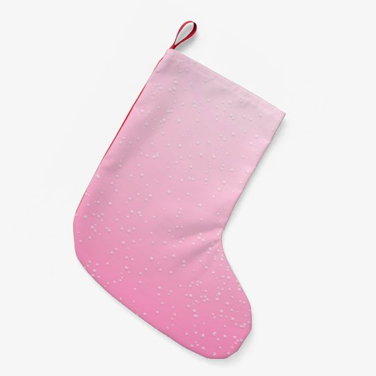 Roze champagne met kleine belletjes achtergrondkun kleine kerstsok (Voorkant (Hangend))