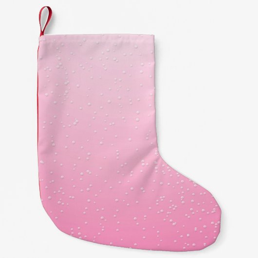 Roze champagne met kleine belletjes achtergrondkun kleine kerstsok (Voorkant)