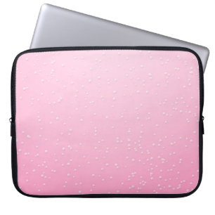 Roze champagne met kleine belletjes achtergrondkun laptop sleeve
