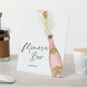 Roze Champagne Mimosa Bar Vrijgezellenfeest Reclamebord Met Voetstuk (Insitu)