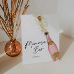 Roze Champagne Mimosa Bar Vrijgezellenfeest Reclamebord Met Voetstuk<br><div class="desc">Roze Champagne Mimosa Bar Vrijgezellenfeest teken. Overeenkomende objecten in onze winkel. Ontworpen door Cava Party Design</div>