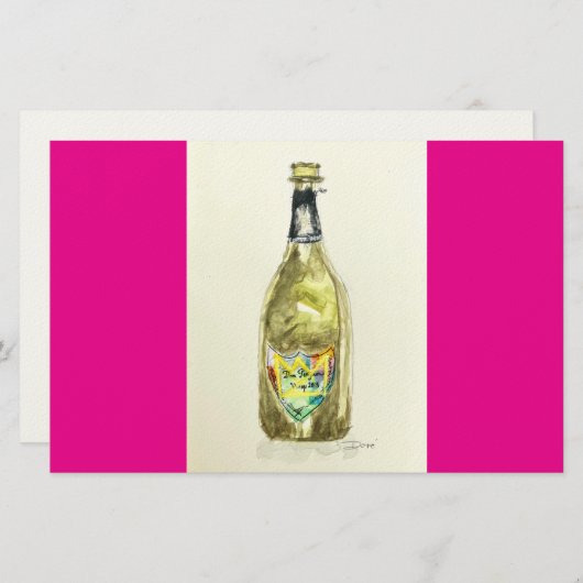 Roze Champagne Notecard Briefpapier (Voorkant / Achterkant)
