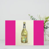 Roze Champagne Notecard Briefpapier (Staand voorkant)