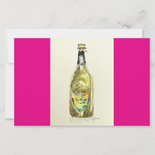Roze Champagne Notecard Briefpapier (Voorkant)