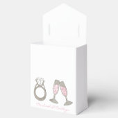 Roze Champagne Personalized Wedding Diamond Ring Bedankdoosjes (Geopend)