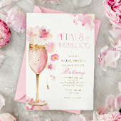 Roze Champagne Petals Bruids Douche Uitnodiging