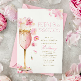 Roze Champagne Petals Bruids Douche Uitnodiging