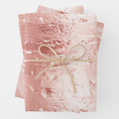 Roze Champagne Roos Glam Bruiloft Inpakpapier Vel (In situ)
