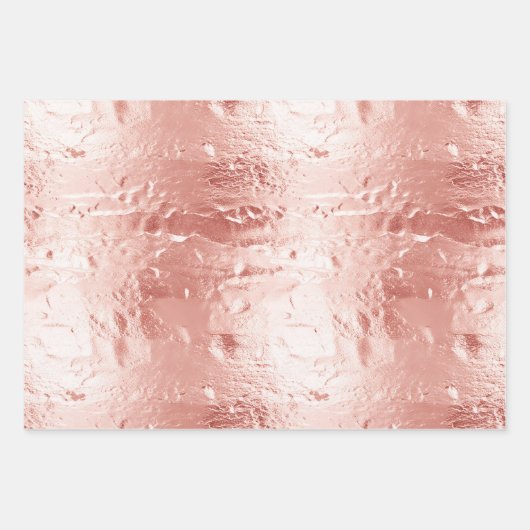Roze Champagne Roos Glam Bruiloft Inpakpapier Vel (Voorkant)